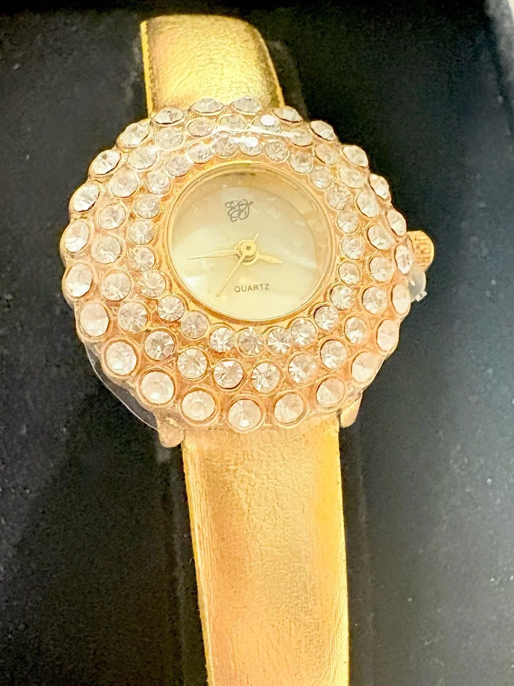 White Diamonds Elizabeth Taylor Gold Crystal-Accent Women's Bracelet Watch